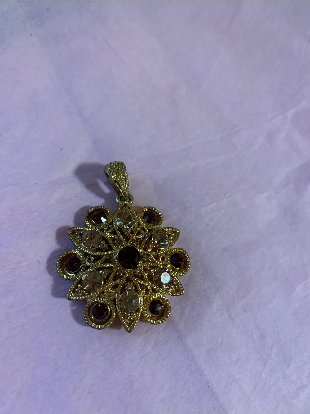 Gold-Tone Floral Crystal Accents